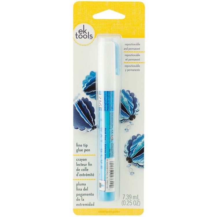 Bolígrafo de pegamento de punta fina. 0,25 oz / 7,39 ml. 

Reposicionable y permanente: si se usa húmedo (el color será azul), la unión será permanente; si se deja secar transparente, 

proporciona una unión en seco temporal (reposicionable) y no deja residuos. 

Libre de ácido. Libre de xileno

Equipo Scrapyart 
