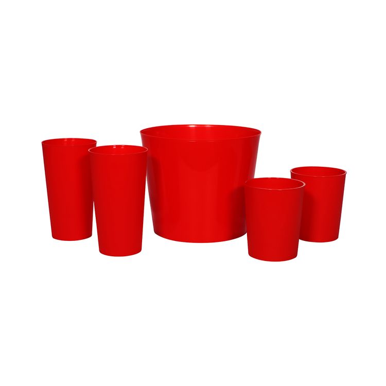¡Pack Romance Nro 2!

Incluye los siguientes productos:

2 vasos festival color rojo sólido. Capacidad de 16 onzas.
	2 vasos old fashioned color rojo sólido. Capacidad de 12 onzas.
	1 balde de canchita color rojo sólido.
 
