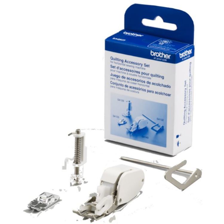 Accesorio original de Brother.

Accesorios incluidos:

- Pie movil, Pie para acolchado (SA132), Guia de acolchados, Pie para acolchados de 1/4&quot; (SA 125).  

Compatible para todas las máquinas de coser Brother. De las básicas hasta las últimos modelos.
