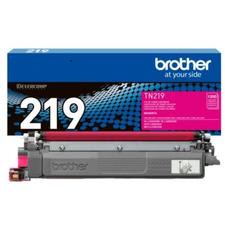 Producto: Tóner Original Brother TN-219 Magenta

Marca: Brother

Modelo: TN 219M

Color: Magenta

Rendimiento: 1600 páginas

Compatible con Impresoras:

HL L3280CDW , HL L3240CDW, DCP L3560CDW, MFC L3760CDW
