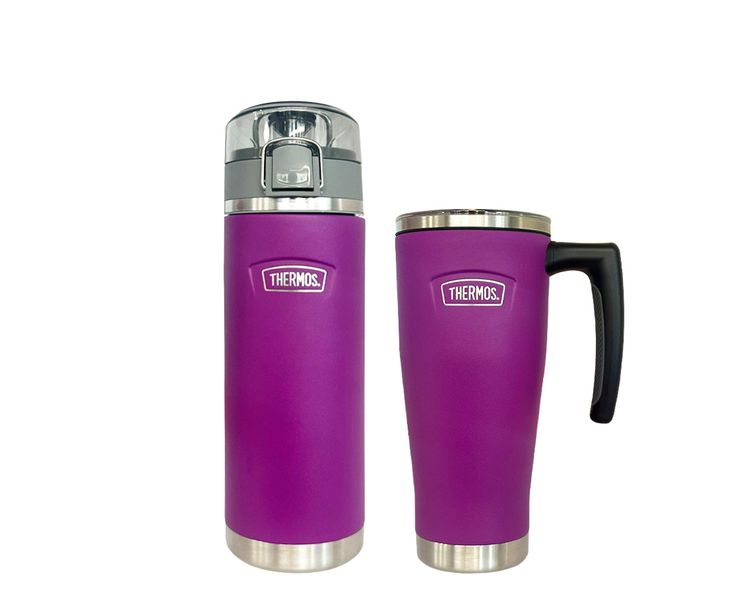 Incluye:


	THERMOS® 710ml para líquidos ICON morado
	THERMOS® 530l Mug ICON morado

