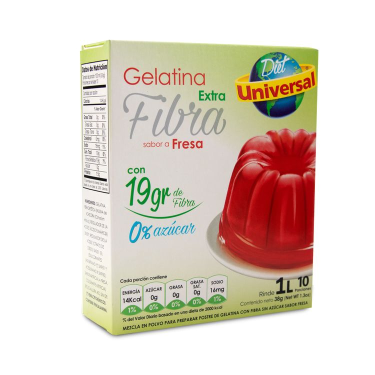Gelatina Universal Extra Colágeno Sabor Fresa 30 g