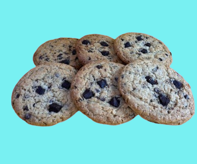 6 galletas de vainilla con abundantes chips de chocolate
