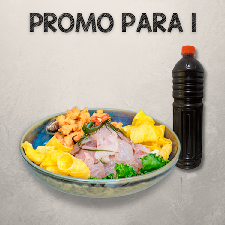 DUO DE CEVICHE CON CHICHARRON + CHICHA MORADA DE 500ml.
