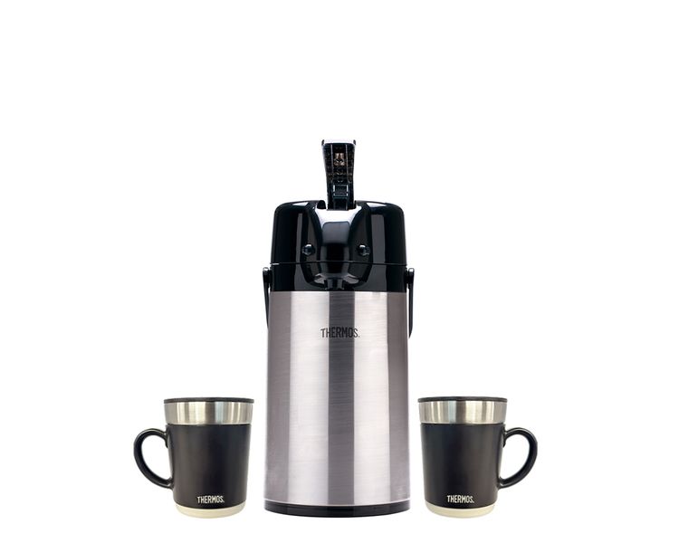 Incluye:


	THERMOS® 1.3 Lt Sifón Lever Action
	THERMOS® 350ml Taza Térmica Negra (2)

