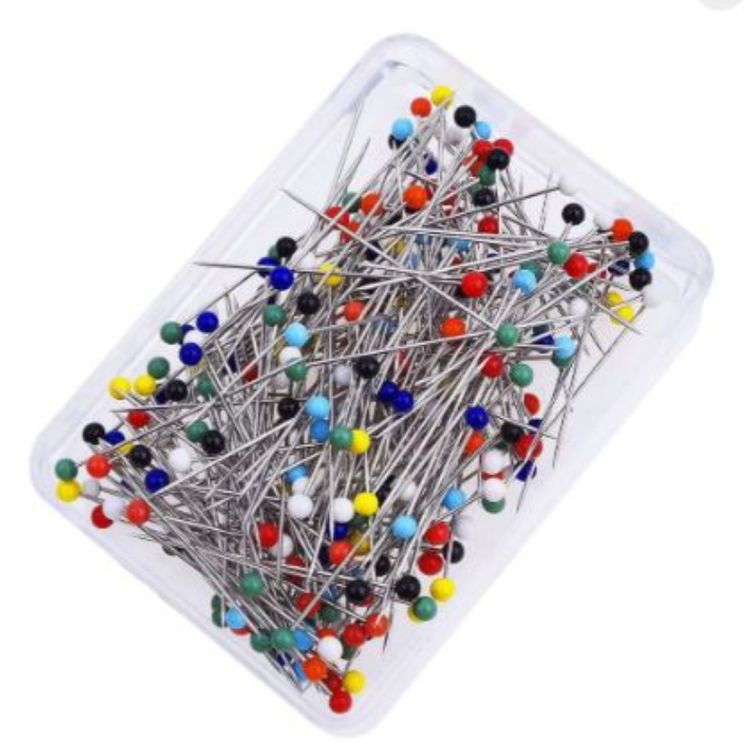 Alfileres con cabeza redonda de vidrio para usarlos con plancha, no se derriten.

200 Unids
