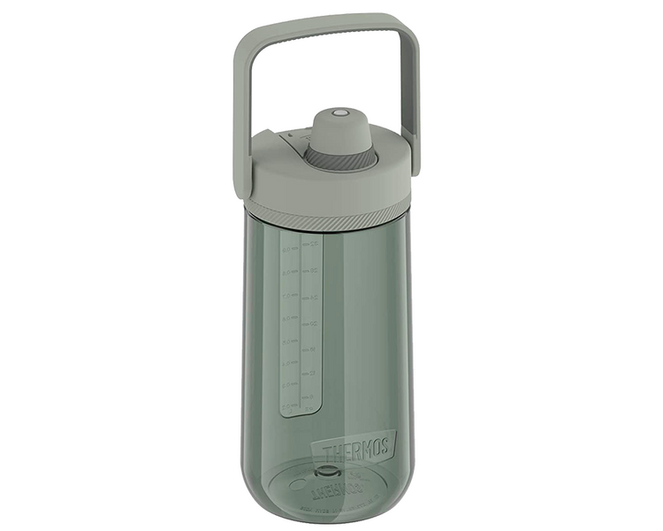 Características:


	Material: Tritán libre de BPA
	Capacidad: 1.2 L
	No retiene olores.
	No utilizar con bebidas calientes.
	Medidas: 24 cm x 10.2 cm x 11 cm (alto x ancho x longitud

