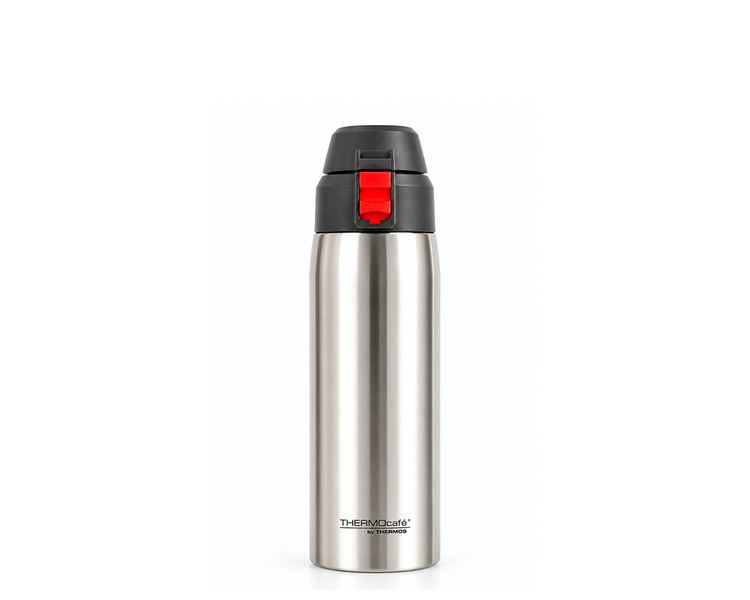 Características:


	Material: Interior y exterior de acero altamente resitente al óxido.
	No usar con bebidas carbonatadas.
	Práctico botón, presiona y toma.
	Tapa antiderrame.
	Incluye práctica funda de neopreno con asa para llevar al hombro. 
	Conserva líquidos fríos (12 Horas).

