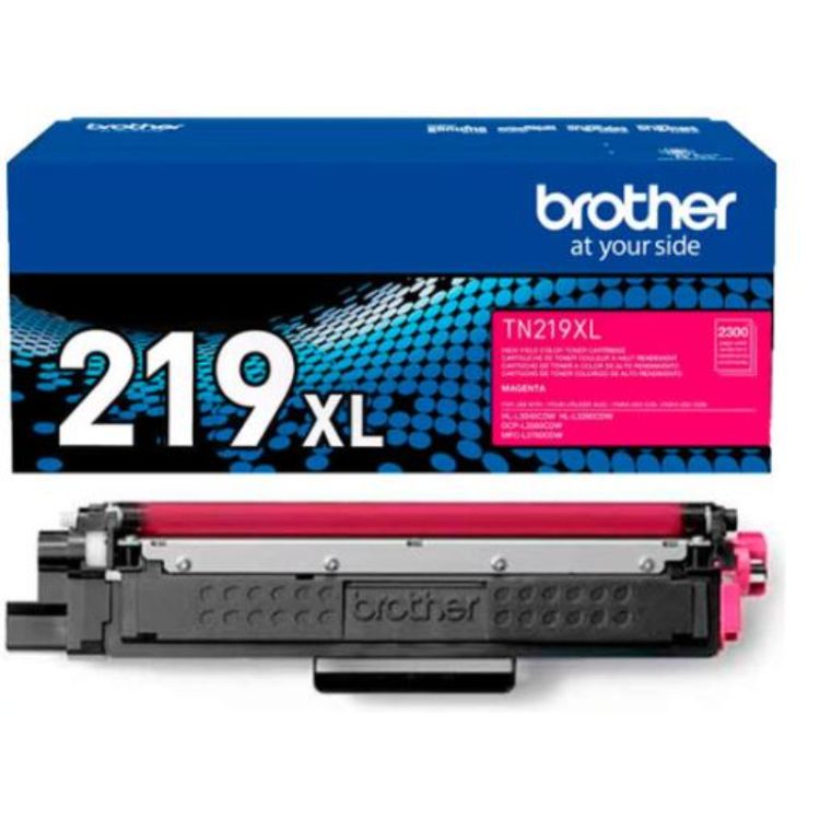 Producto: Tóner Original Brother TN-219 Magenta XL

Marca: Brother

Modelo: TN 219XLM

Color: Magenta

Rendimiento: 2300 páginas

Compatible con Impresoras:

HL L3280CDW , HL L3240CDW, DCP L3560CDW, MFC L3760CDW
