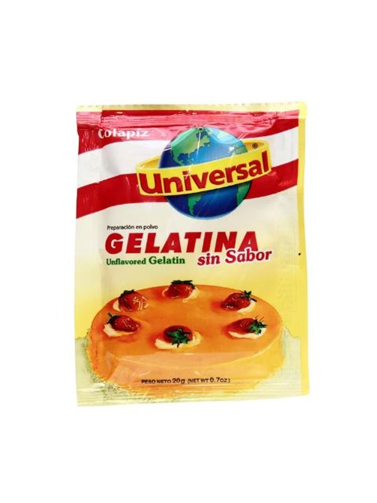 Universal Gelatina de Fresa sin Azúcar Caja 19 gr