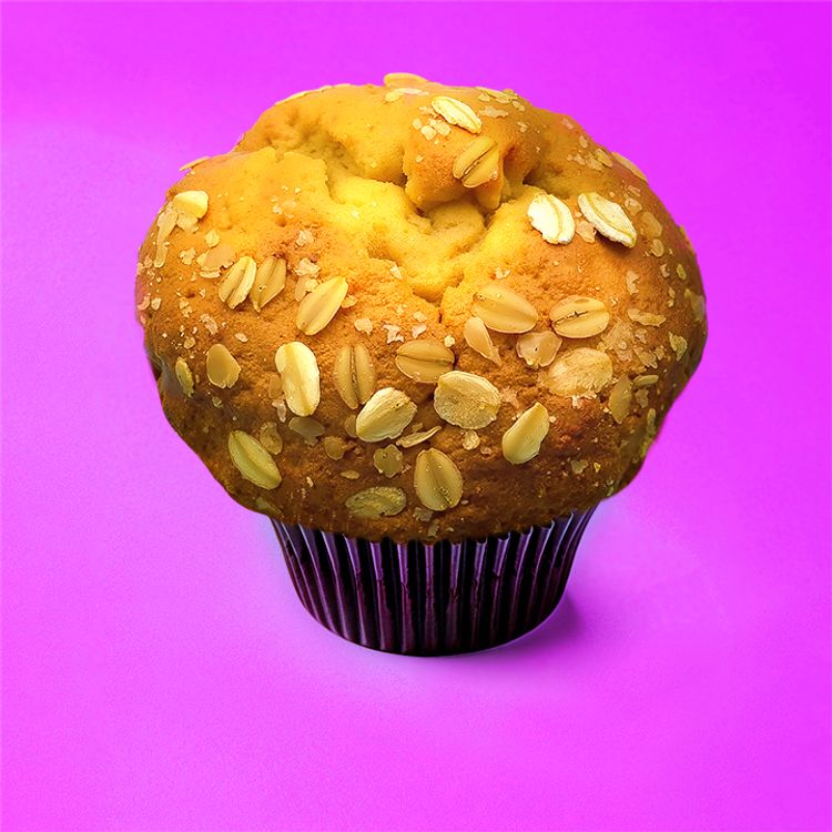 Muffin de plátano con avena.
