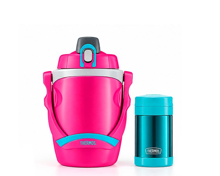 Incluye:


	THERMOS® 1.9Lt Galonera Térmica Familiar
	THERMOS® 470ml para alimentos Food turquesa

